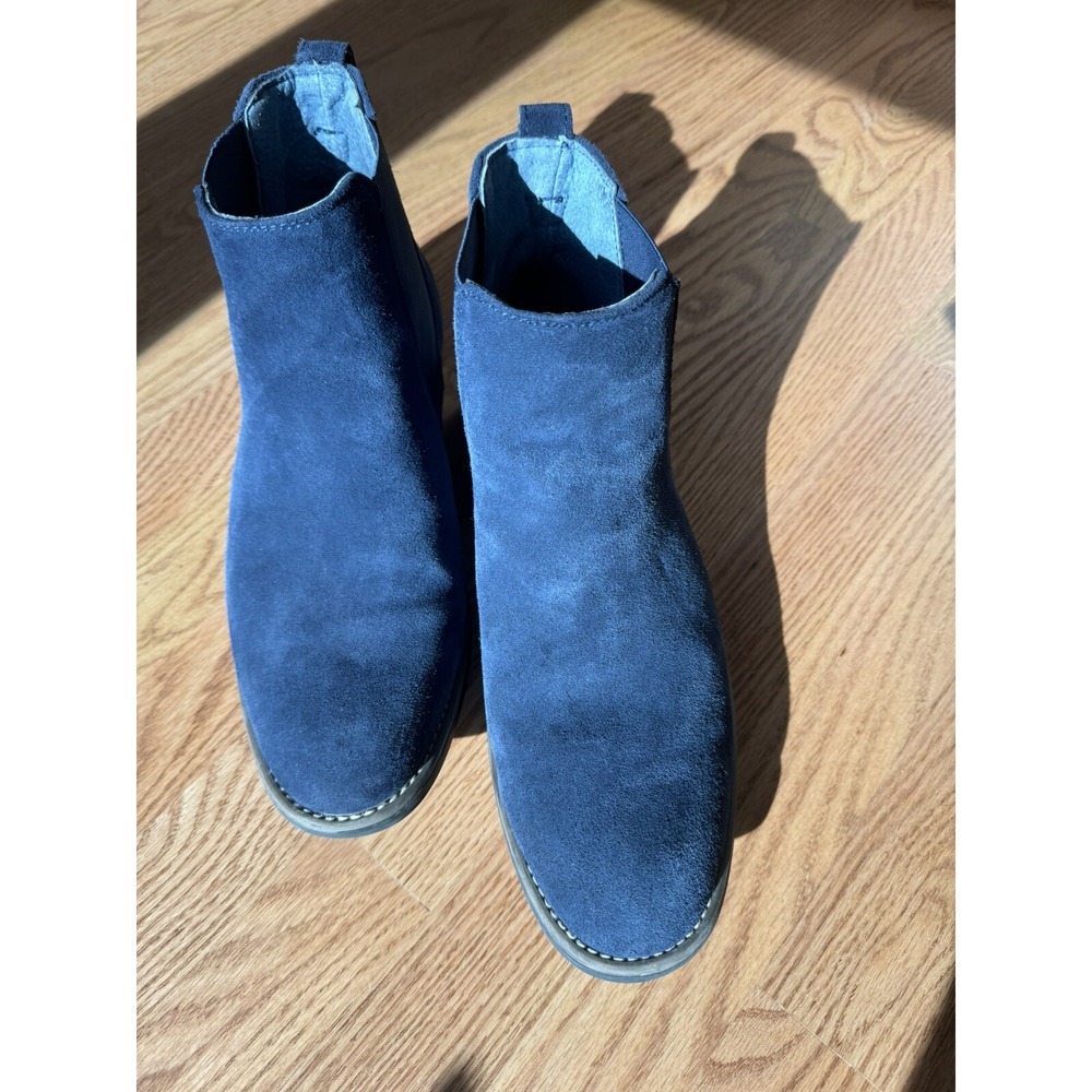 Bruno Marc Chelsea Ankle‎ Boots Men's Size 10.5 Blue Suede Shoes Leather - Picture 3 of 7